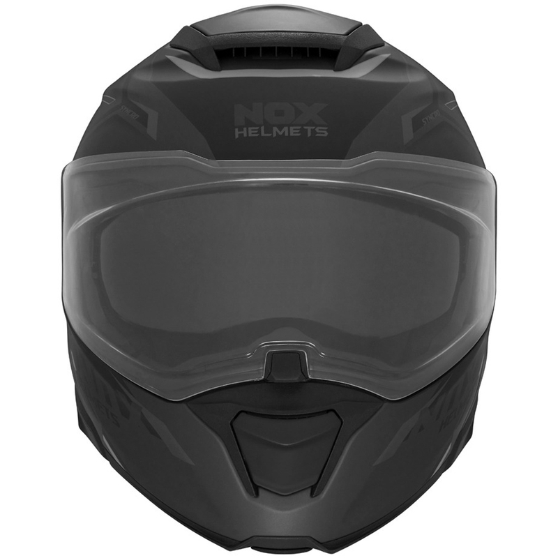 Casque de moto modulable NOX N967 Synchro noir-gris mat