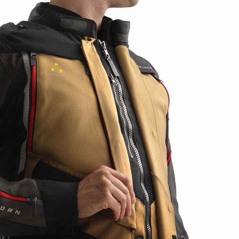 Blouson moto Rebelhorn Hardy 3.0 beige-gris-rouge