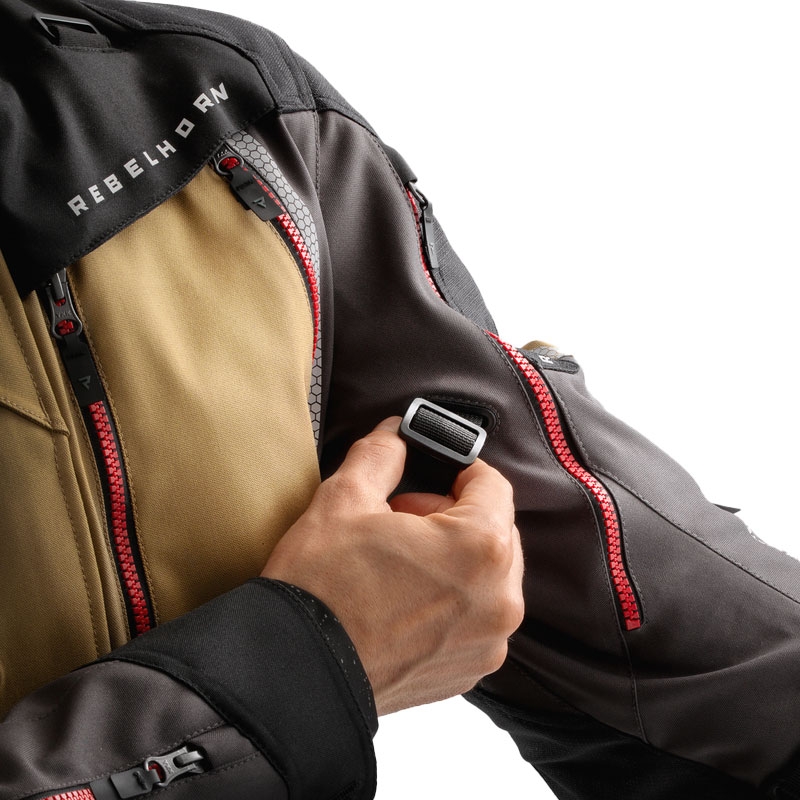 Blouson moto Rebelhorn Hardy 3.0 beige-gris-rouge