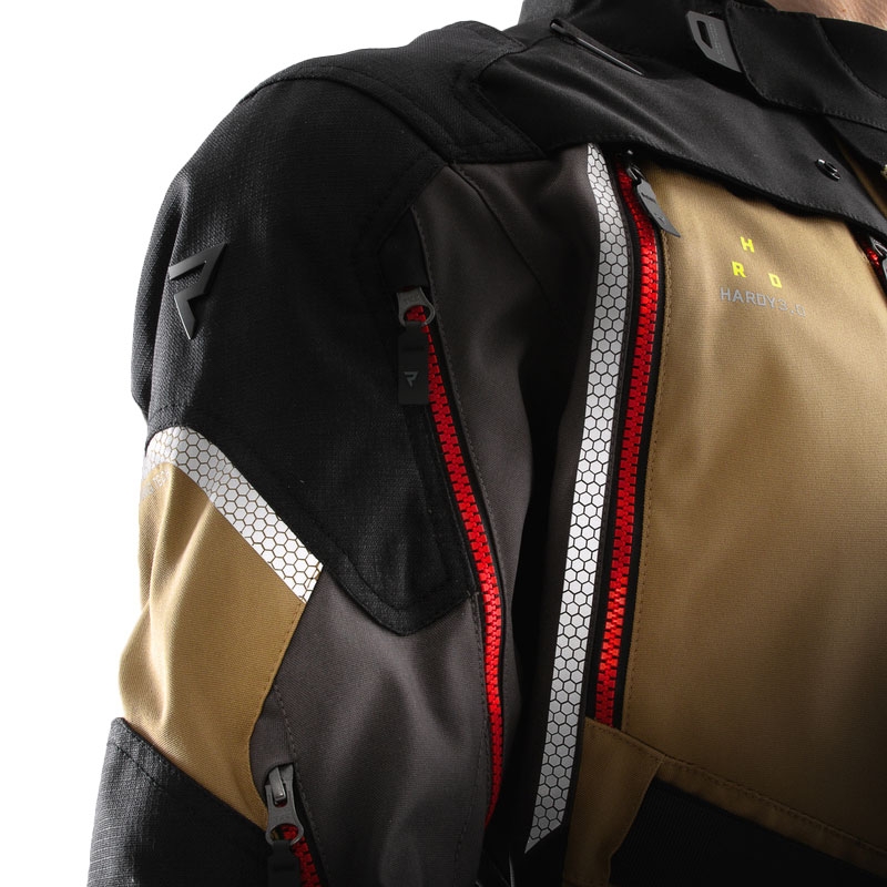 Blouson moto Rebelhorn Hardy 3.0 beige-gris-rouge