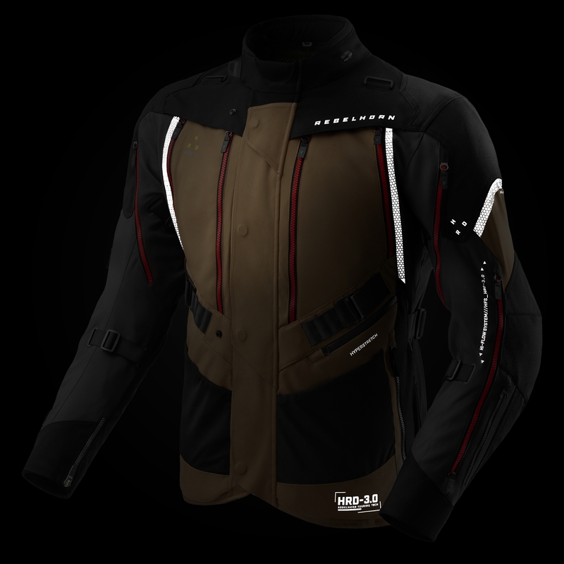 Blouson moto Rebelhorn Hardy 3.0 beige-gris-rouge