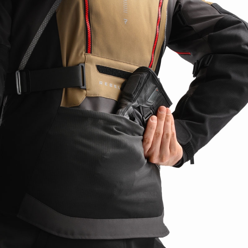 Blouson moto Rebelhorn Hardy 3.0 beige-gris-rouge