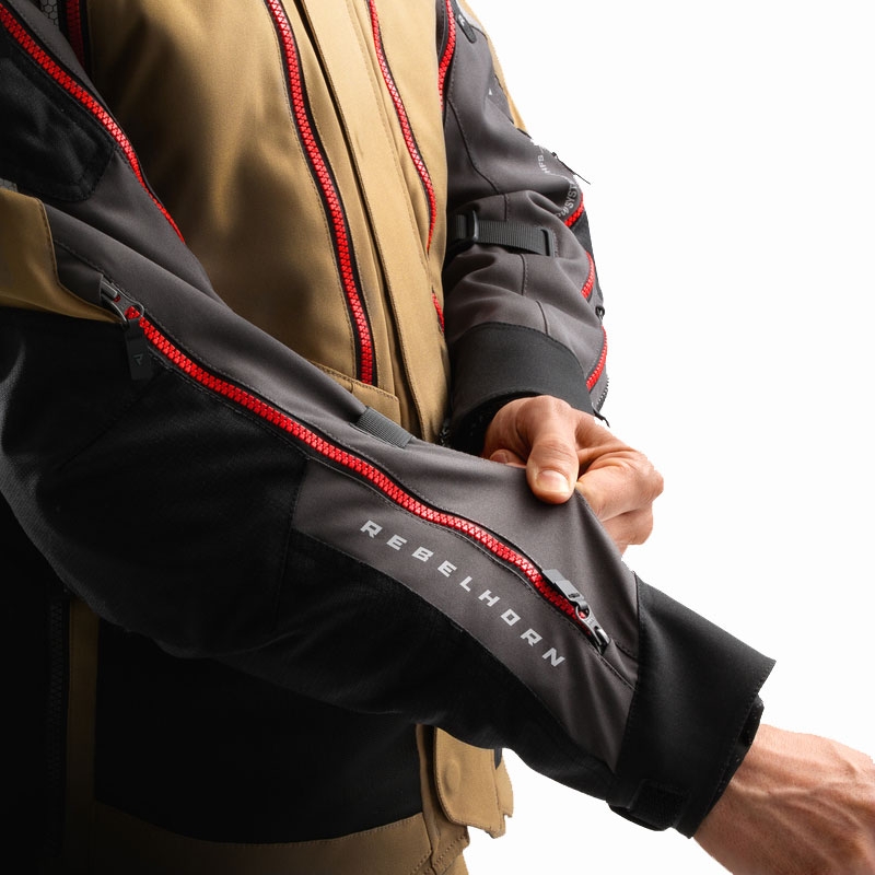 Blouson moto Rebelhorn Hardy 3.0 beige-gris-rouge