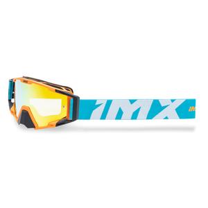 Lunettes de motocross iMX Sand orange-bleu-blanc avec plexiglas iridium