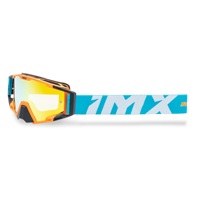 Lunettes de motocross iMX Sand orange-bleu-blanc avec plexiglas iridium
