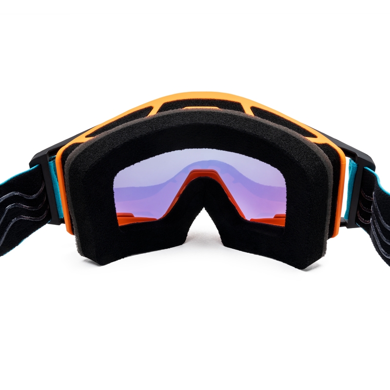 Lunettes de motocross iMX Sand orange-bleu-blanc avec plexiglas iridium