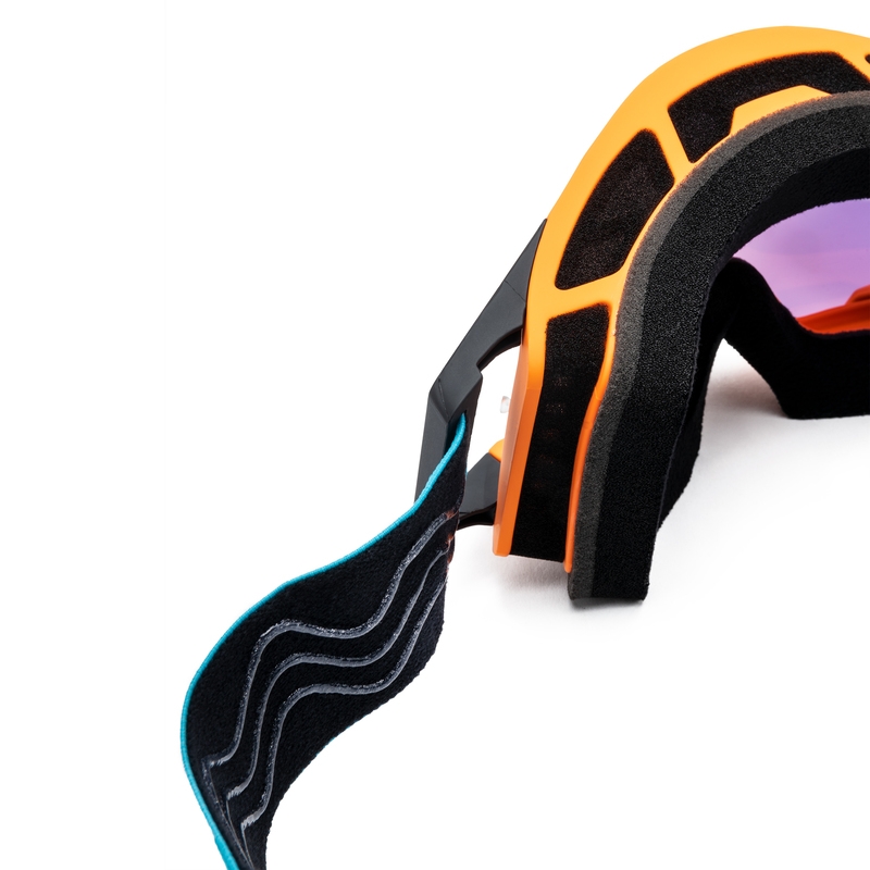 Lunettes de motocross iMX Sand orange-bleu-blanc avec plexiglas iridium