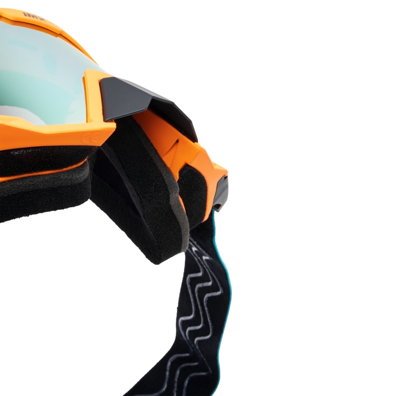 Lunettes de motocross iMX Sand orange-bleu-blanc avec plexiglas iridium