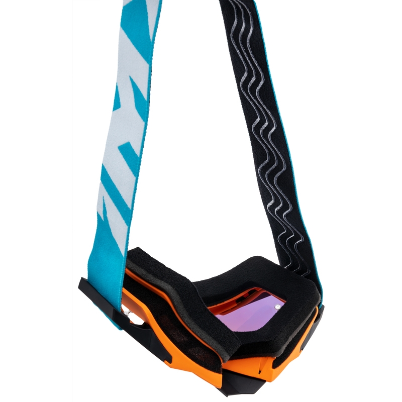 Lunettes de motocross iMX Sand orange-bleu-blanc avec plexiglas iridium