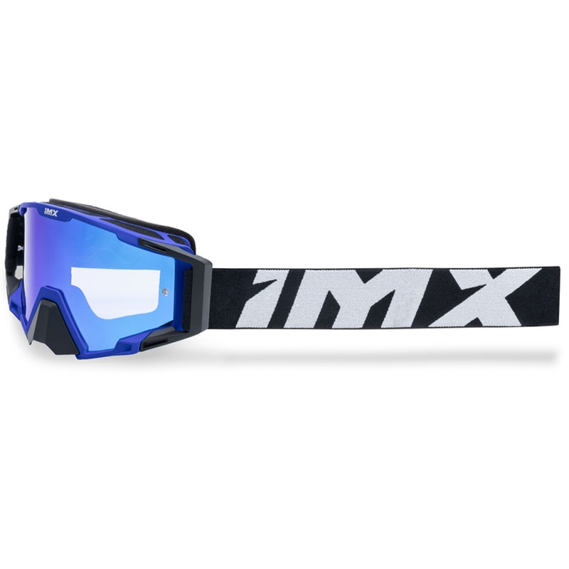 Lunettes de motocross iMX Sand noir-bleu avec plexiglas iridium