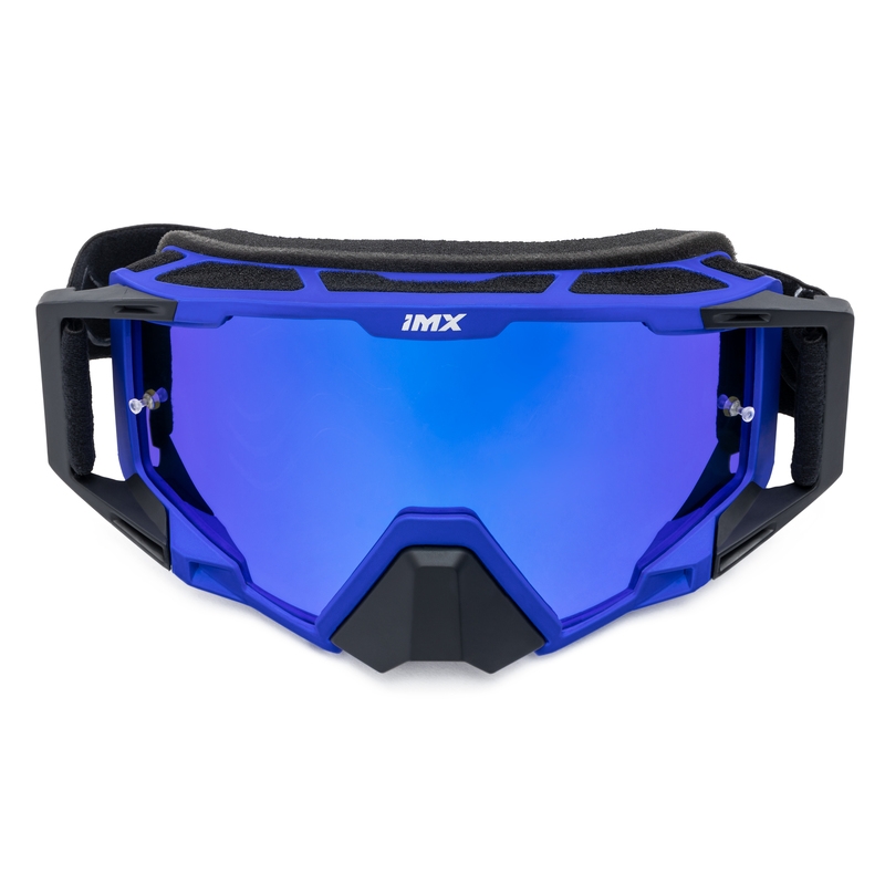 Lunettes de motocross iMX Sand noir-bleu avec plexiglas iridium