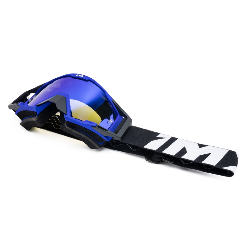 Lunettes de motocross iMX Sand noir-bleu avec plexiglas iridium
