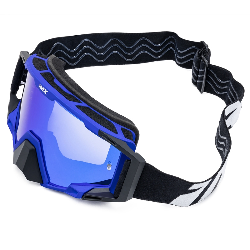 Lunettes de motocross iMX Sand noir-bleu avec plexiglas iridium