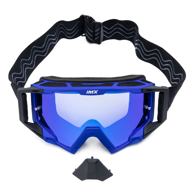 Lunettes de motocross iMX Sand noir-bleu avec plexiglas iridium