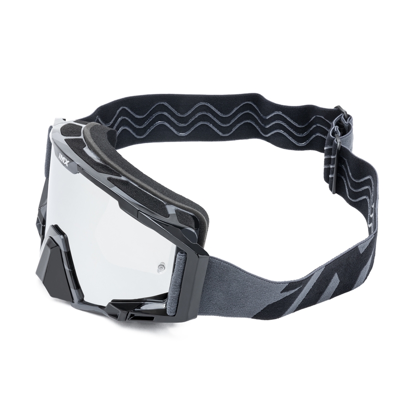Lunettes de motocross iMX Sand gris-noir avec plexiglas iridium