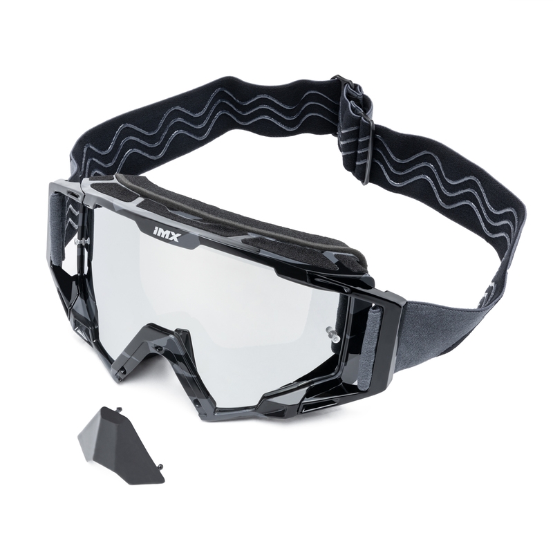 Lunettes de motocross iMX Sand gris-noir avec plexiglas iridium