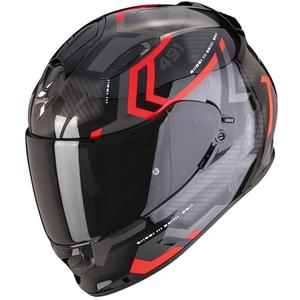 Casque moto intégral SCORPION EXO-491 SPIN noir-rouge en promotion soldes
