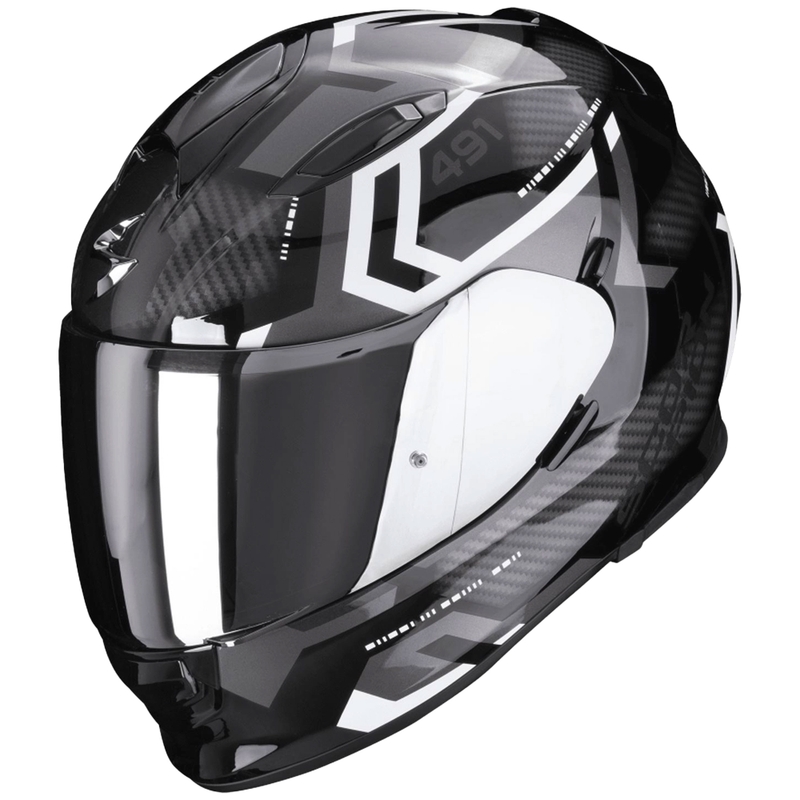 Casque intégral SCORPION EXO-491 SPIN noir-blanc en promotion soldes