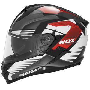 Casque moto intégral NOX N304S CARVER noir-blanc-rouge