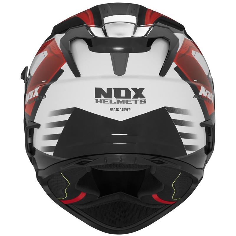 Casque moto intégral NOX N304S CARVER noir-blanc-rouge