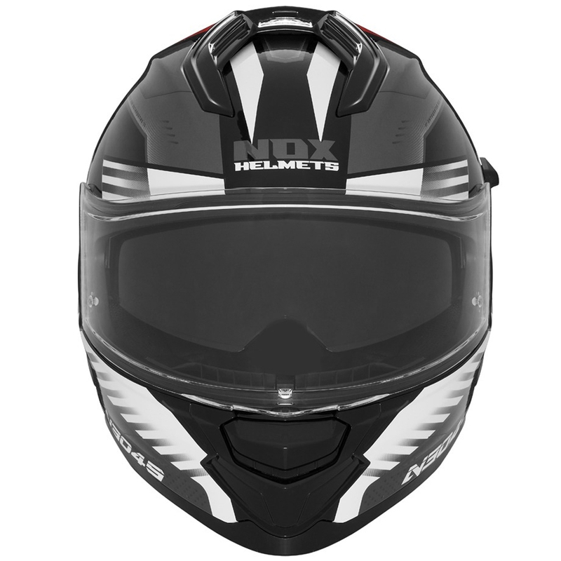 Casque moto intégral NOX N304S CARVER noir-blanc-rouge