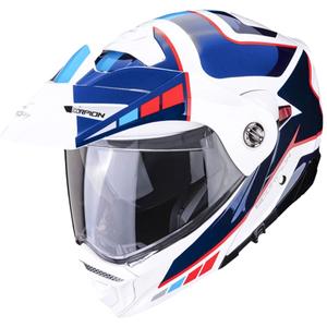 Casque moto SCORPION ADX-2 CAMINO pearl blanc-bleu-rouge soldes