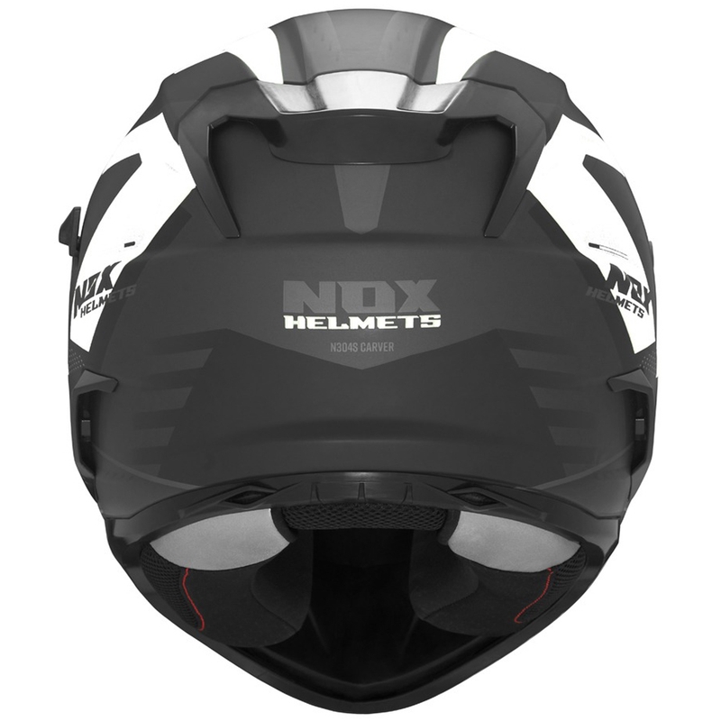 Casque moto intégral NOX N304S CARVER noir mat-blanc