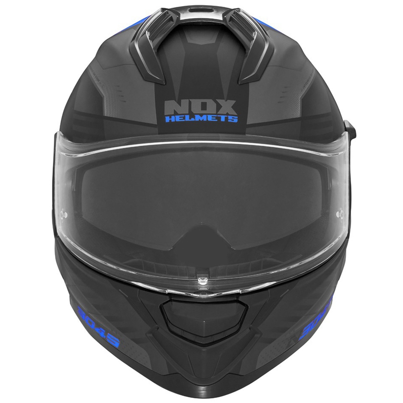 Casque moto intégral NOX N304S CARVER noir-bleu mat