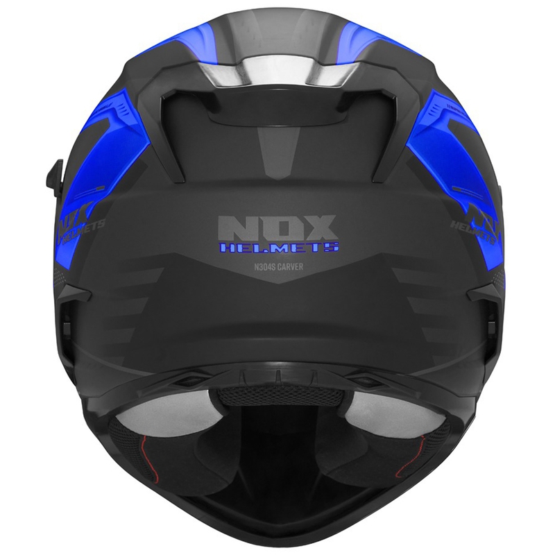 Casque moto intégral NOX N304S CARVER noir-bleu mat