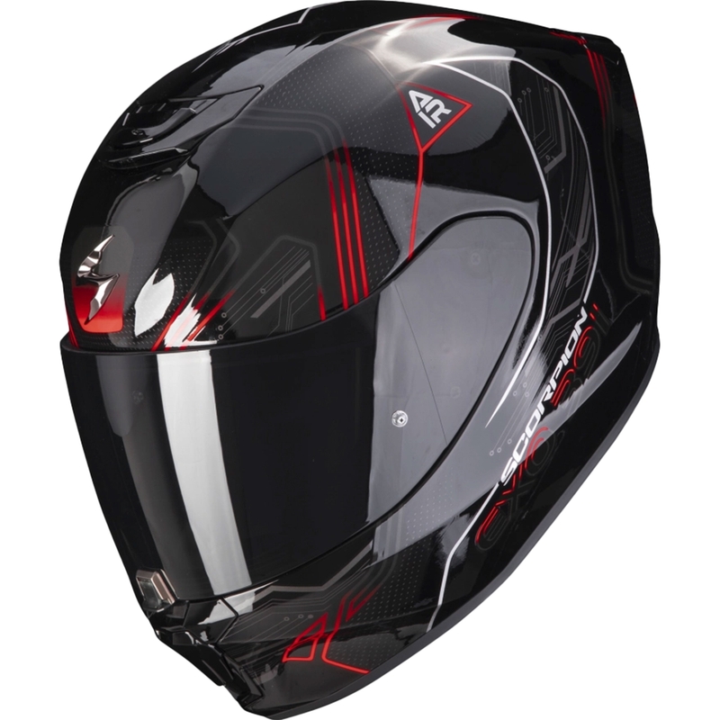 Casque moto intégral Scorpion EXO-391 Spada noir-rouge néon