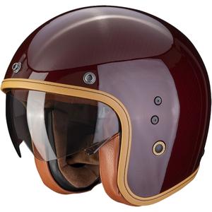 Casque ouvert Scorpion Belfast Evo Carbon rouge brillant