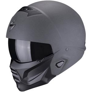 Casque ouvert avec masque Scorpion EXO-COMBAT II Solid graphite dark grey