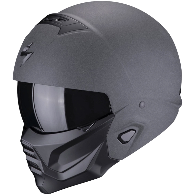 Casque jet avec masque Scorpion EXO-COMBAT II Solid graphite gris foncé