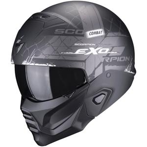 Casque ouvert avec masque Scorpion EXO-COMBAT II Xenon noir et blanc mat