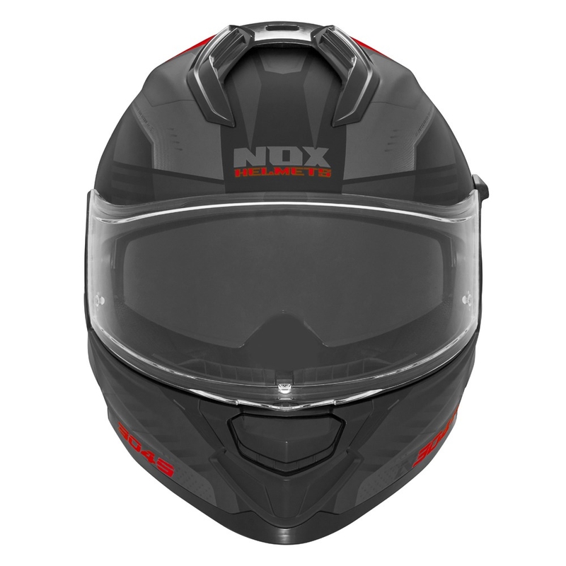 Casque moto intégral NOX N304S CARVER noir mat-rouge