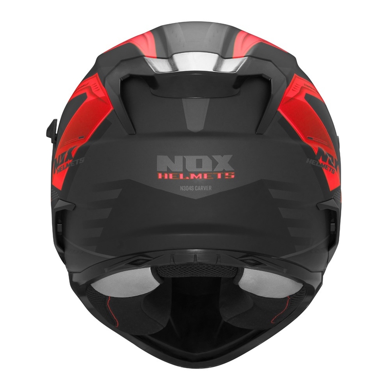 Casque moto intégral NOX N304S CARVER noir mat-rouge