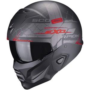 Casque ouvert avec masque Scorpion EXO-COMBAT II Xenon noir-rouge mat