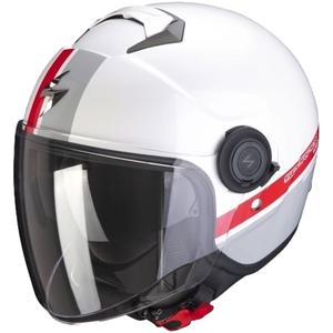 Casque moto SCORPION EXO-CITY STRADA blanc-argent-rouge