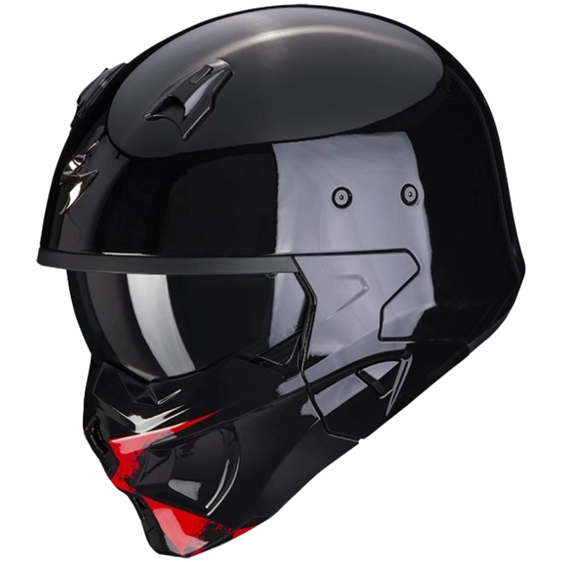 Casque ouvert avec masque SCORPION COVERT-X TANKER noir-rouge
