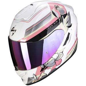 Casque moto intégral Scorpion EXO-1400 EVO Air Gaia perle blanc-rose