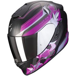 Casque moto intégral Scorpion EXO-1400 EVO Air Gaia noir et rose mat