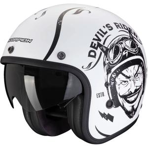 Casque moto ouvert Scorpion Belfast Evo ROMEO noir et blanc mat