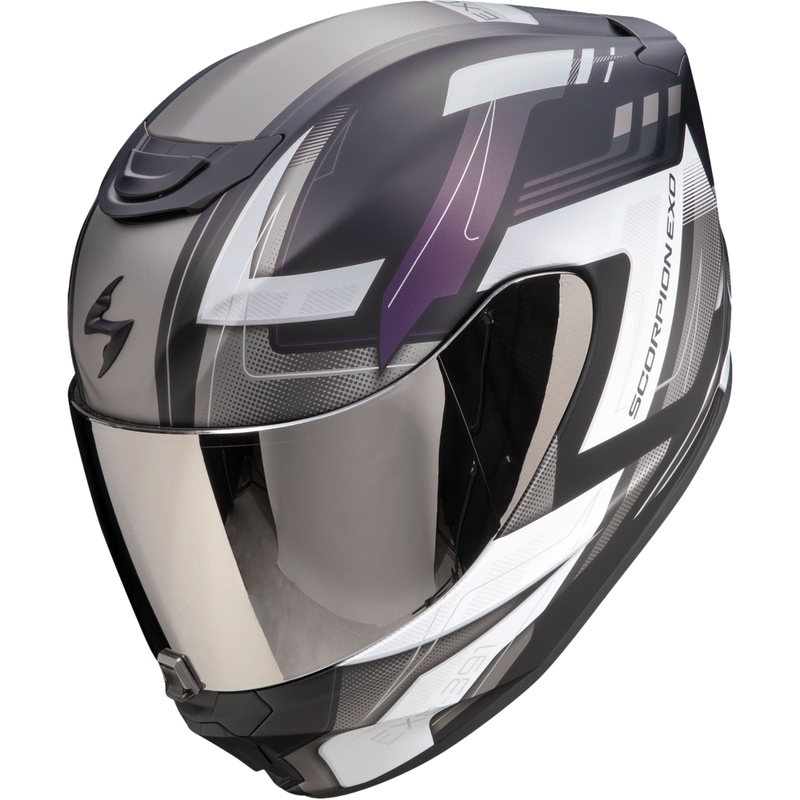 Casque intégral de moto Scorpion EXO-391 Captor noir mat caméléon en promotion soldes