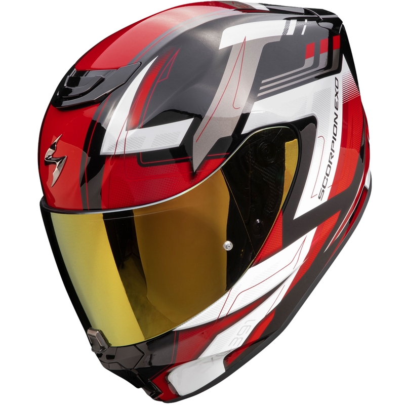 Casque moto intégral Scorpion EXO-391 Captor noir-rouge soldes