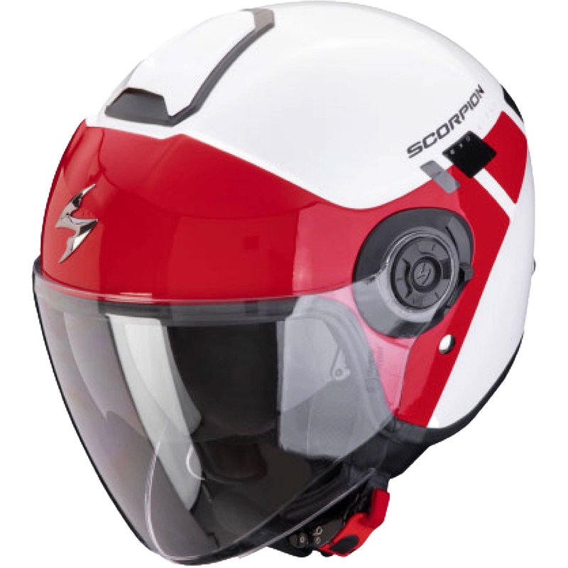 Casque ouvert Scorpion EXO-CITY II Mall blanc-rouge soldes