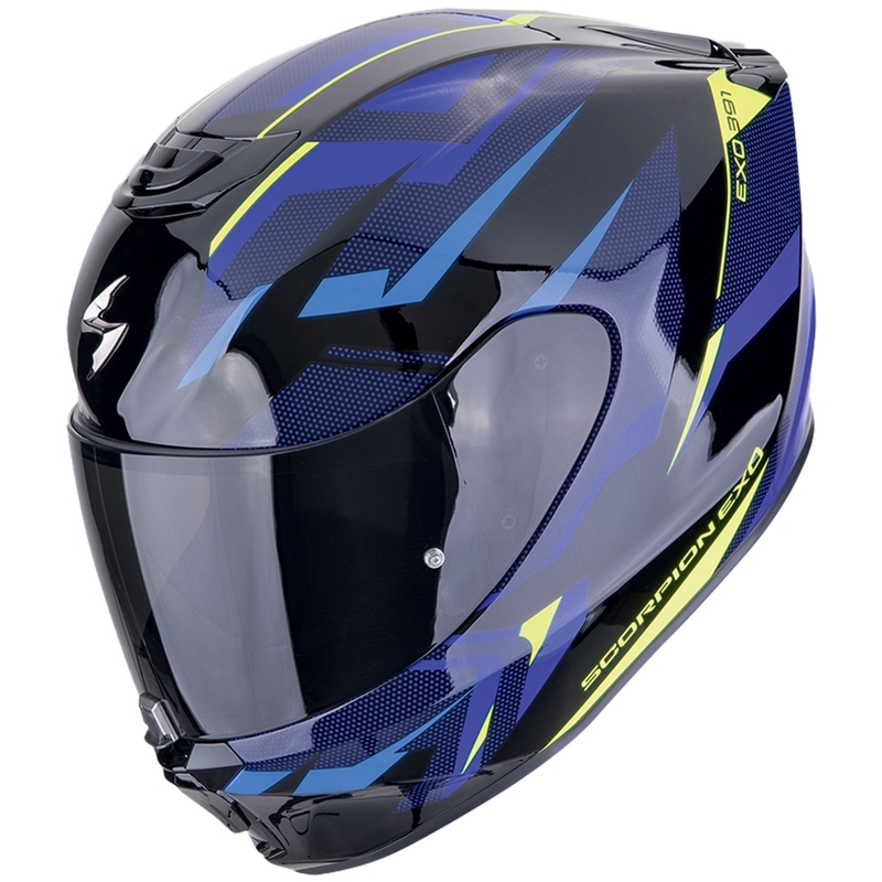 Casque intégral de moto Scorpion EXO-391 AAXO noir et bleu