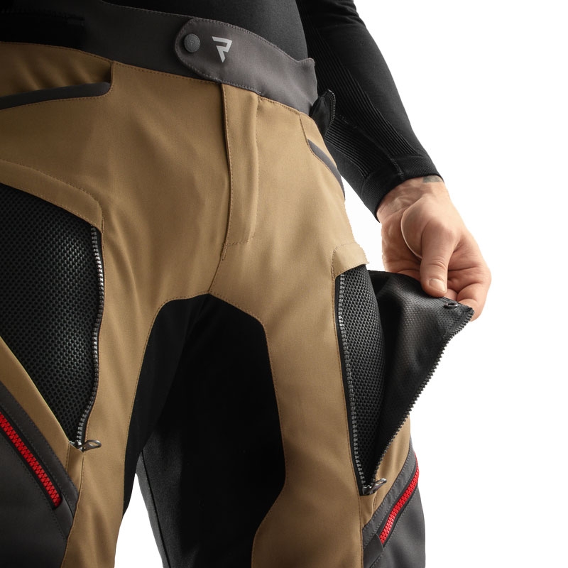 Pantalon moto Rebelhorn Hardy 3.0 beige-gris-rouge