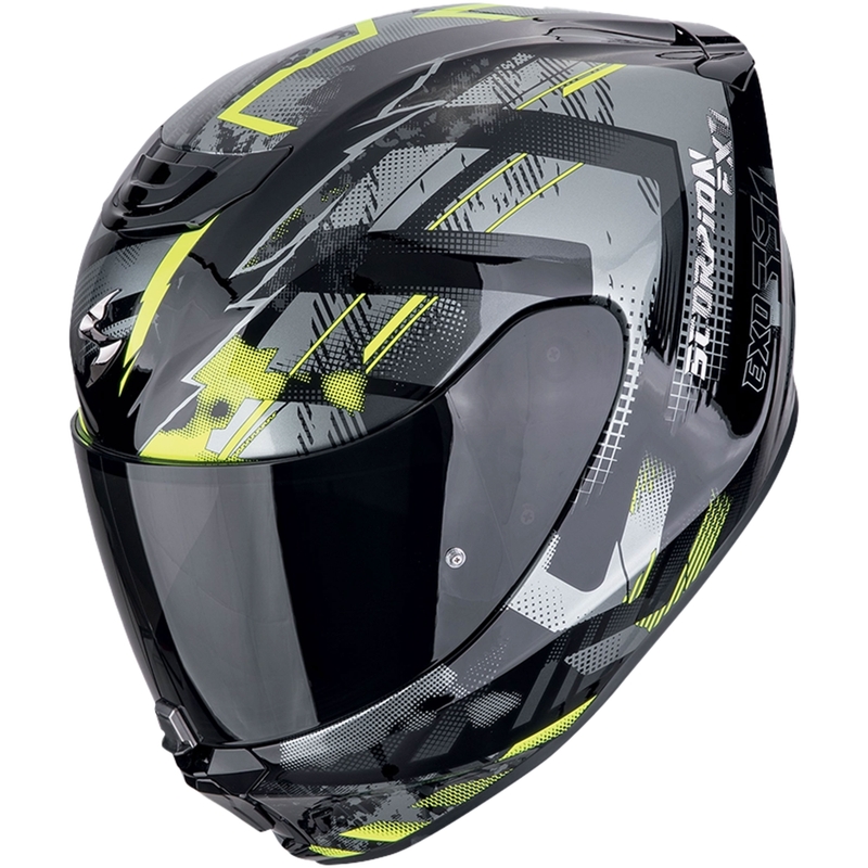 Casque moto intégral Scorpion EXO-391 CLUTTER noir-jaune fluo