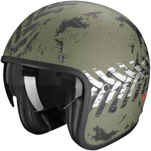 Casque moto ouvert Scorpion Belfast EVO NEVADA vert-argenté