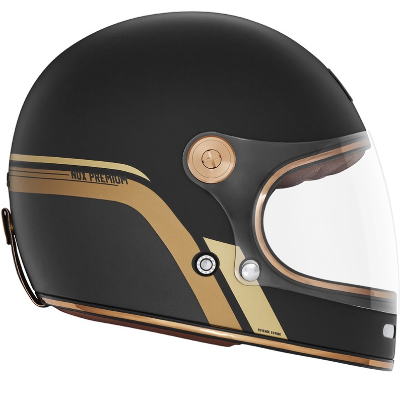 Casque moto intégral NOX PREMIUM REVENGE noir mat-or